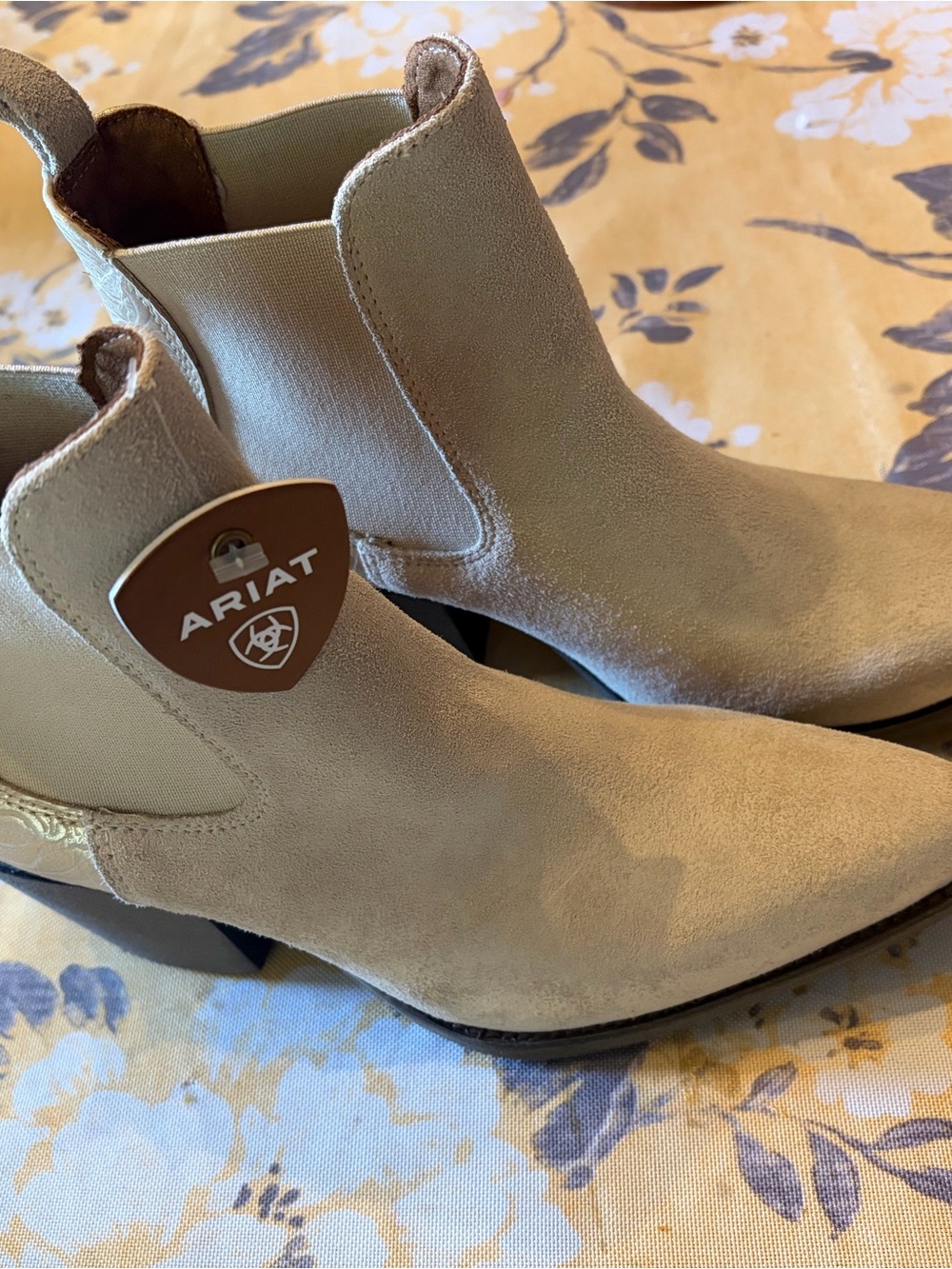 Ariat Tan Suede Chelsea Ankle Boots